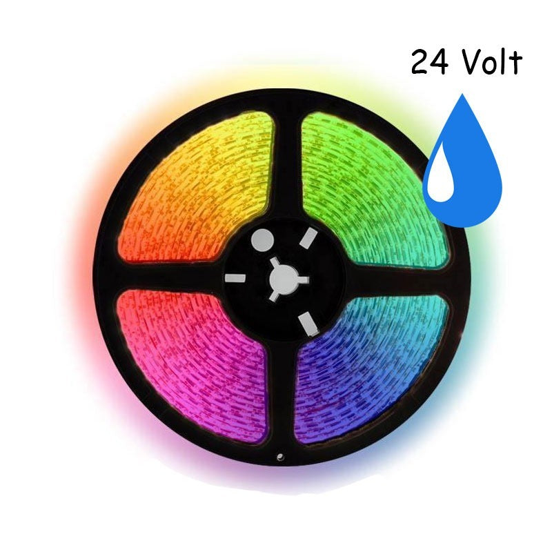 5 meter RGB led strip waterproof - IP65 - 90Leds/m - 24V 5 meter RGB led strip waterproof - IP65 - 90Leds/m - 24V